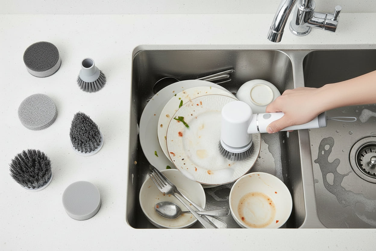 Electric Spin Scrubber Electric Spin Scrubberspin Cleaner with 5 Replaceable Brush Heads Cleaning Scrub Brush for Bathroom Tub