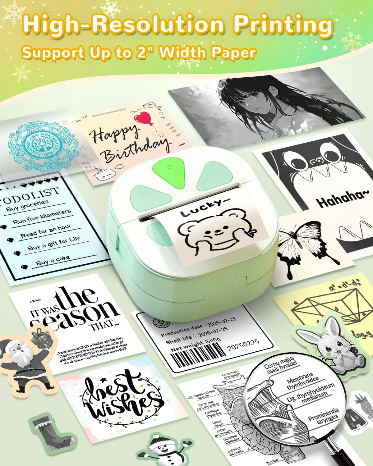 Sticker Printer, Print Pods Mini Printer, Bluetooth Thermal Sticker Maker Machin