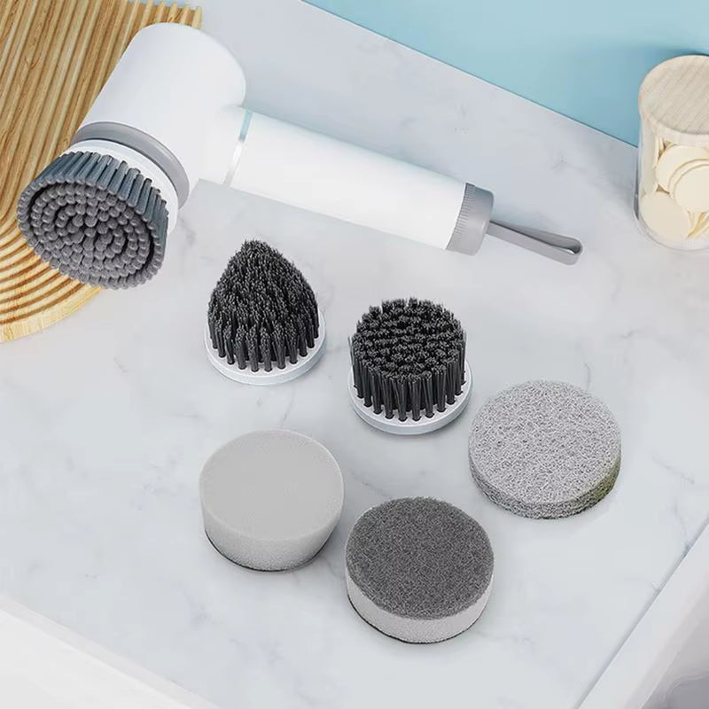 Electric Spin Scrubber Electric Spin Scrubberspin Cleaner with 5 Replaceable Brush Heads Cleaning Scrub Brush for Bathroom Tub