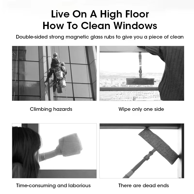 3-8Mm Magnetic Window Cleaner Brush Double-Side Clean Wiper Glass Window Brush Cleaning Household Special Window Cleaning