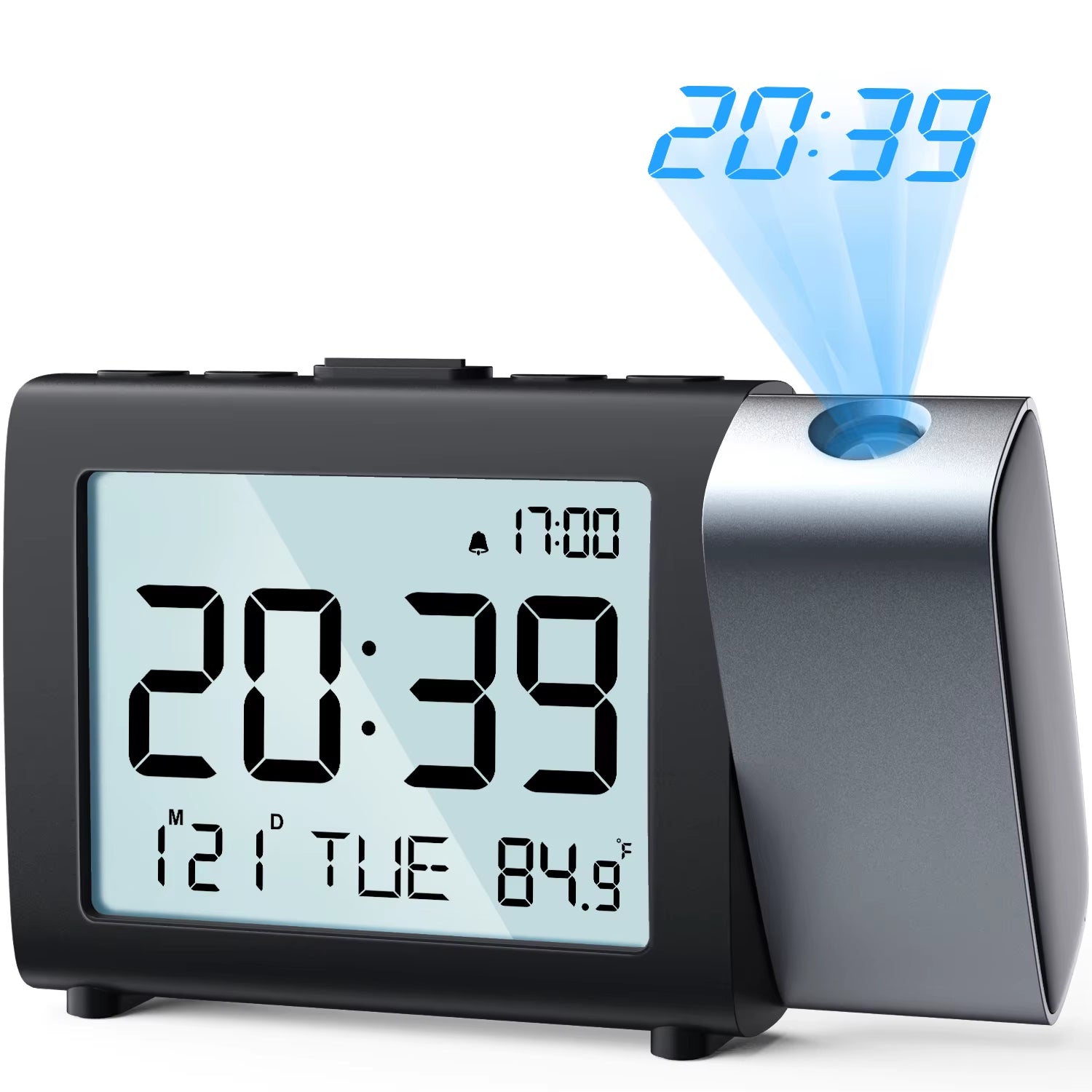 2025 Digital Projection Alarm Clock Rechargeable LED USB Charger Projector Alarm Clock for Office Bedroom Bedside Desktop Clock