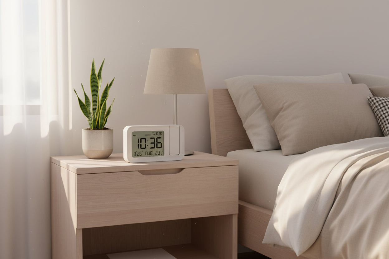 2025 Digital Projection Alarm Clock Rechargeable LED USB Charger Projector Alarm Clock for Office Bedroom Bedside Desktop Clock